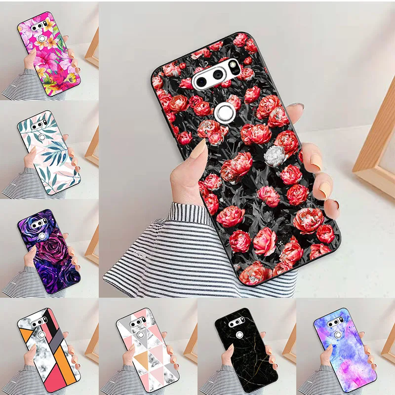 Per Lg V30 V 30 V30 Plus V30 + 6.0 "Custodia Morbida In Silicone Trasparente Verniciato Coque Per Paraurti Posteriore Lg V30