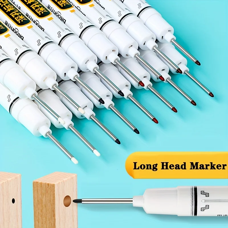 Marker Pens Long Tip 20mm Oil Woodworking Decoration Deep Hole Writing 5pcs/Set For Deep Hole Ceramic Tile permanent marker pen,marker pens,permanent marker,permanent markers,paint marker pen,markers pen,long nib markers,art markers