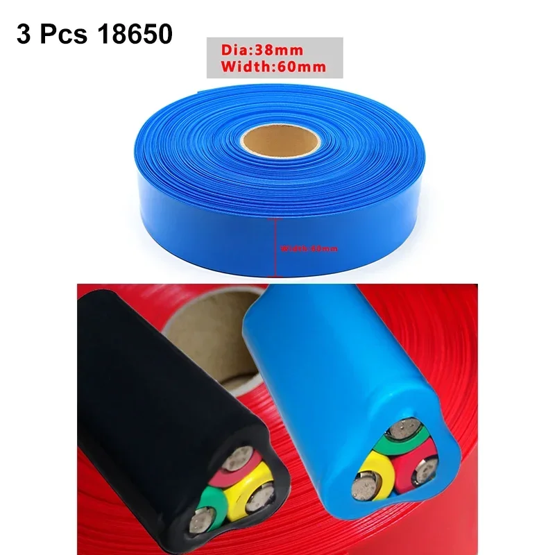 2/5/20/50M 18650 PVC Heat Shrink Tube Case Width 50~103mm Insulated Cable Sleeve Shrink Film Wrap Lithium Battery Wraps