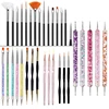 5/20Pcs Nail Art Brush Design Tip Painting Drawing Carving Dotting Pen FlatFan Liner Acrylic Gel UV Polish Manicure Tools 1