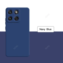Enhanced Liquid Silicone Soft Dual Layer Phone Case - Original Plain Back Cover for Motorola Moto X70 Air (Navy Blue)