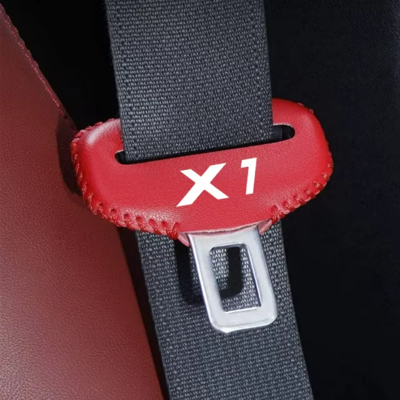 PU Leather Car Seat Belt Buckle Clip Cover Protector Anti-Scratch Case 2pcs For BMW X1
