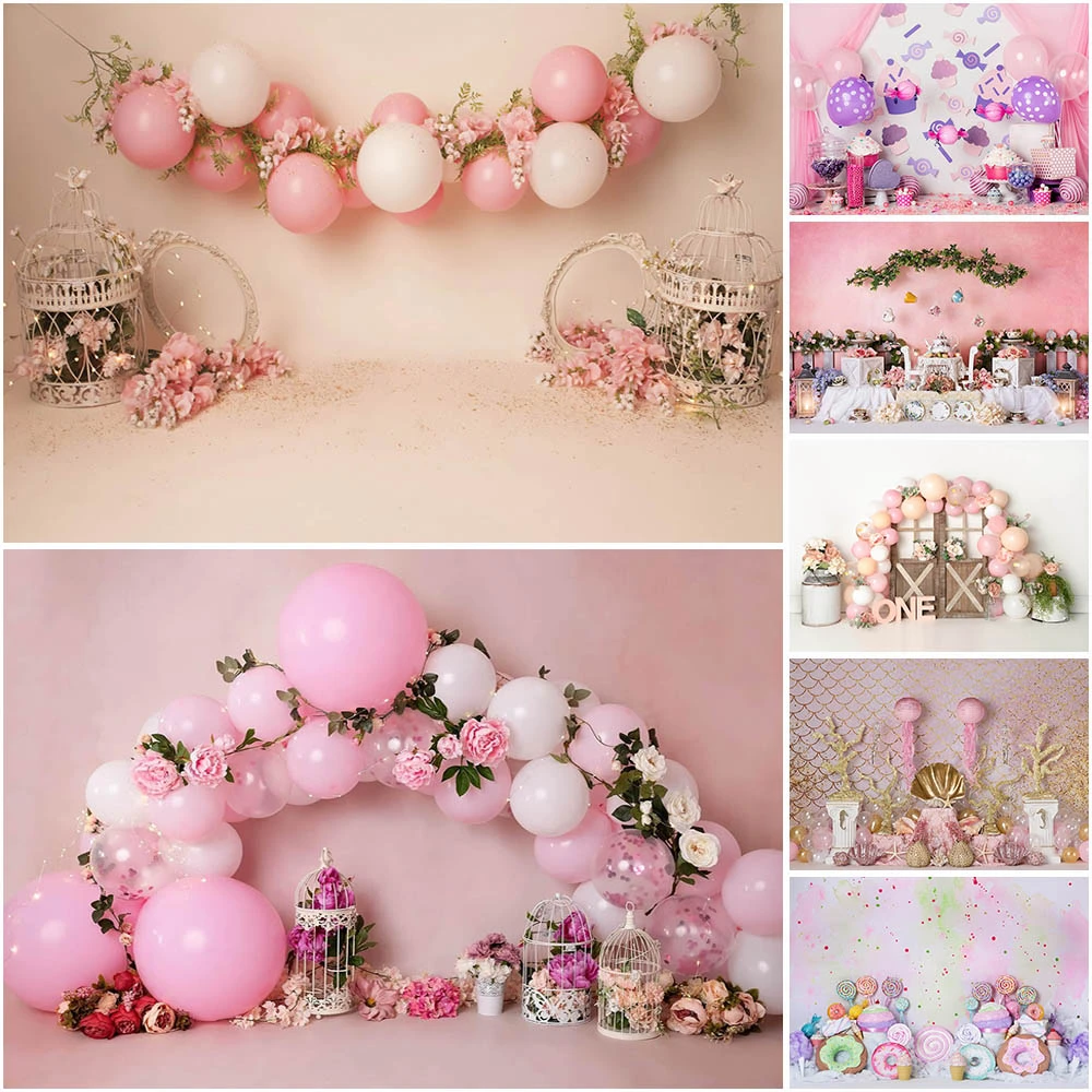Photo Background Spring Butterfly Pink Flower Girl Birthday Party Decor r Photography Backdrops Photo Studio-300X250CM 