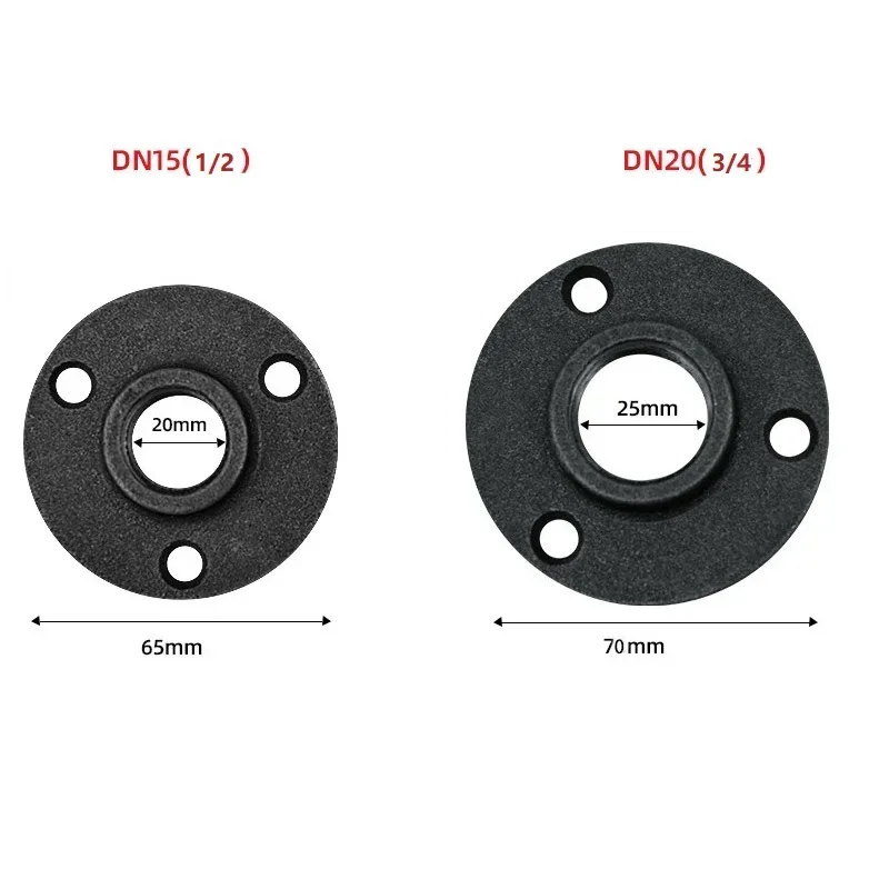 Description Picture 2 of item10pcs Iron Pipe Fittings Wall Mount Floor Antique DN15 Flange Piece Hardware Tool Cast Iron Flanges Gietijzeren Buisleidingen