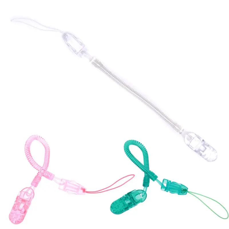 Spring Pacifier Baby Pacifier Clip  Anti-off Chain Fork Teether Pendant Pacifier Clip Pacifiers Accessories Retractable
