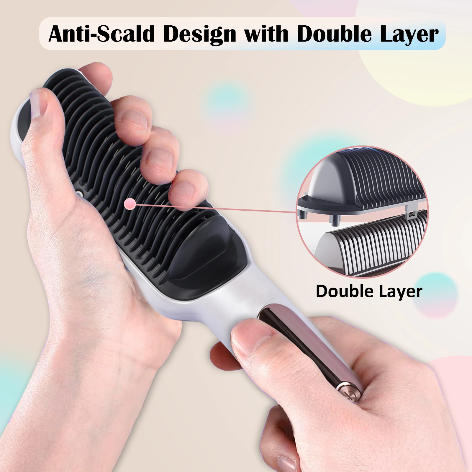 AP01 Five Color Choices Negative Lonic Hair Straightener Comb w/9 Temp Settings 30s Fast Heating SUPBERC