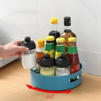 360 Rotating Tray Kitchen Storage Containers for Spice Jar Snack Food Tray Bathroom Storage Box Non Slip Cosmetics Organizer 2