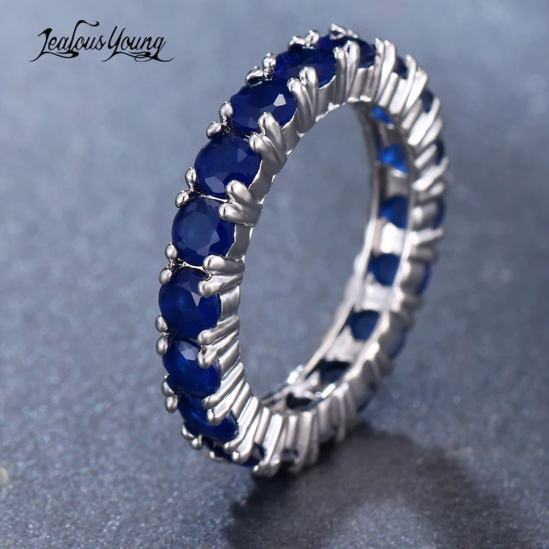 Mode Zilveren Kleur Zirkoon Engagement Ring Voor Vrouwen Groen Blauw Rode Partij Ringen Voor Meisje Sieraden Gift Anillos