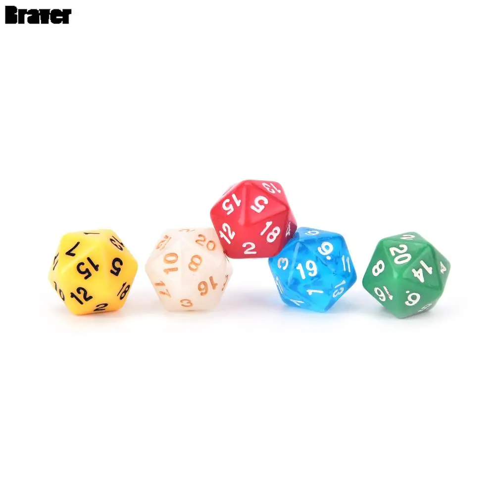 Dice Set 1PC Colorful D20 Dice Set Opaque effect, 20 side Digital Dice number 1-20 for Rpg Game DICE