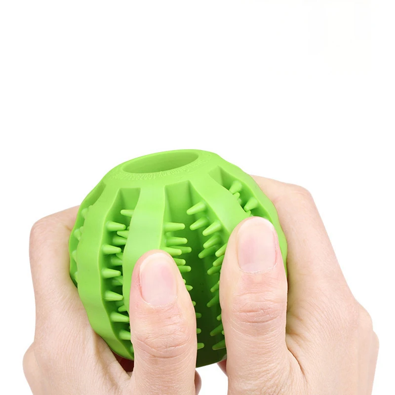 Dog Toy Ball Nontoxic Bite Resistant Toy Ball for Pet Dogs Puppy Cat Dog Pet Food Treat Feeder Chew Tooth Cleaning Ball 4