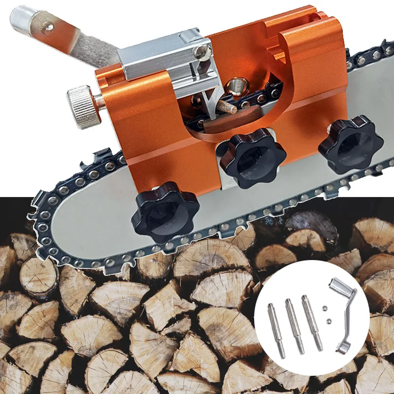 Portable Chainsaw Sharpener Hand Cranked Chainsaw Sharpener Jig Chain Tool with Grinding Stone