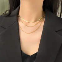 Muilti Chains 316L Rustproof Stainless Steel Gold Color Necklace For Women Punk Street Trend Neck Jewelry Gift Bijoux 2023 - Image 5