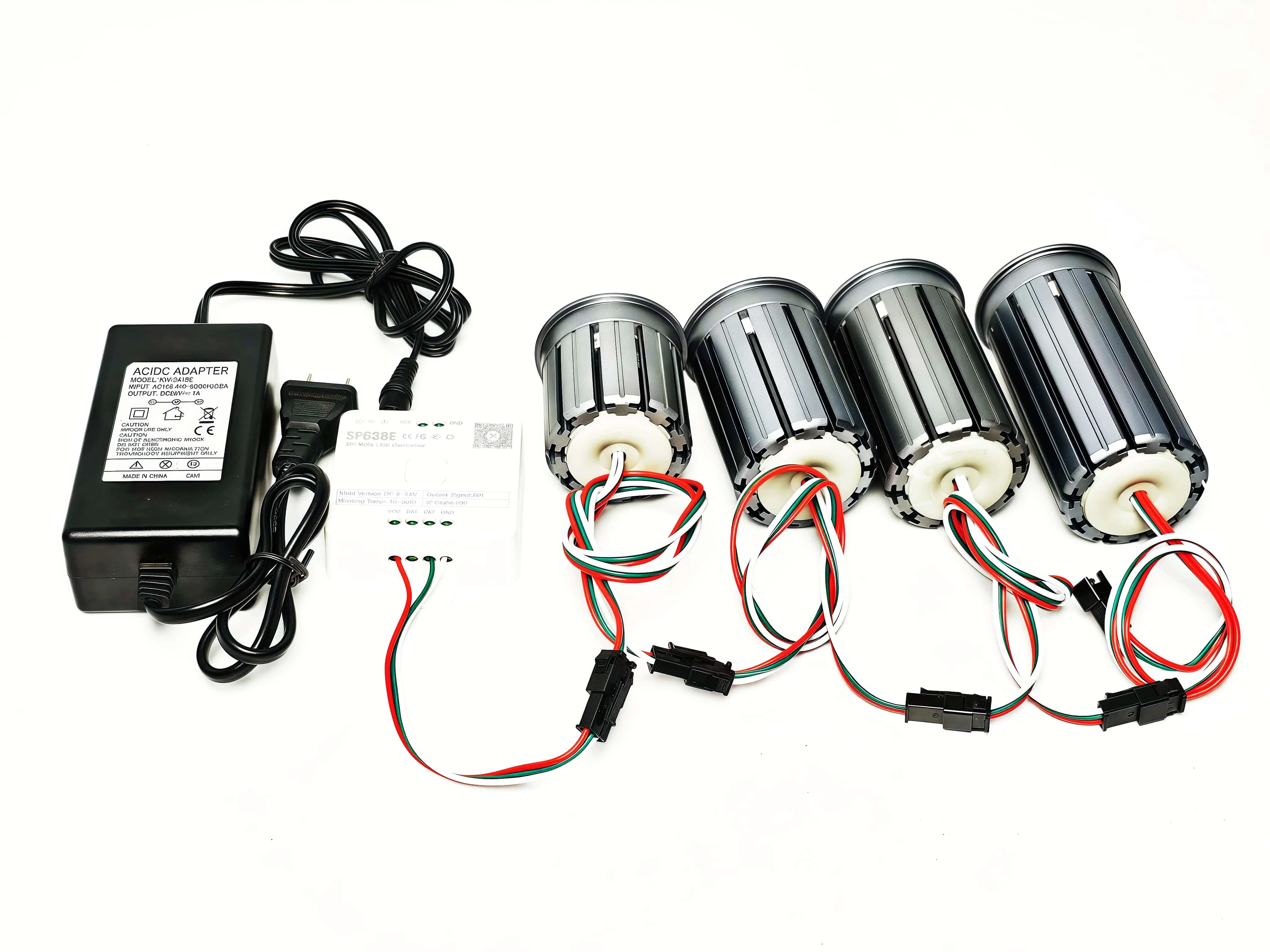 5개/팩 10W-25W DC24V WS2811-RGB/WS2814-RGBW IC 주소 지정 가능 LED 스마트 픽셀 스포트라이트 D50mm 실내 3핀 JST 입출력 15도