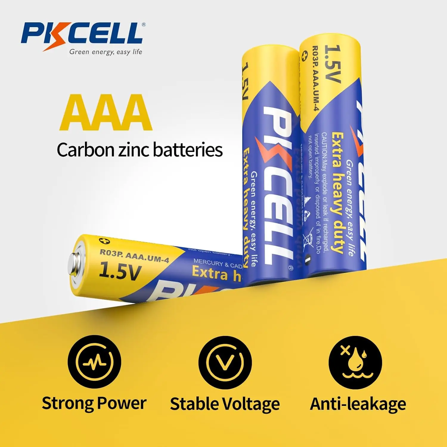 100PC R03P AAA 3A Batteries 1.5V Carbon Zinc Single Use Batteries for Flashlight toys LED Candles Clock Triple A UM4 Batteria disposable battery