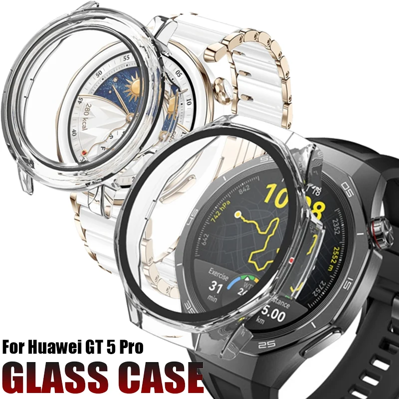 Enhanced Protective Glass PC Case with Full Cover Bumper for Smartwatch Display Protection