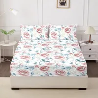 Bed Cover Bedroom Bedding 3 Piece Printed Bed Sheet Set (one Bed Sheet and Two Pillowcases) Una Sábana Y Dos Fundas De Almohada 3