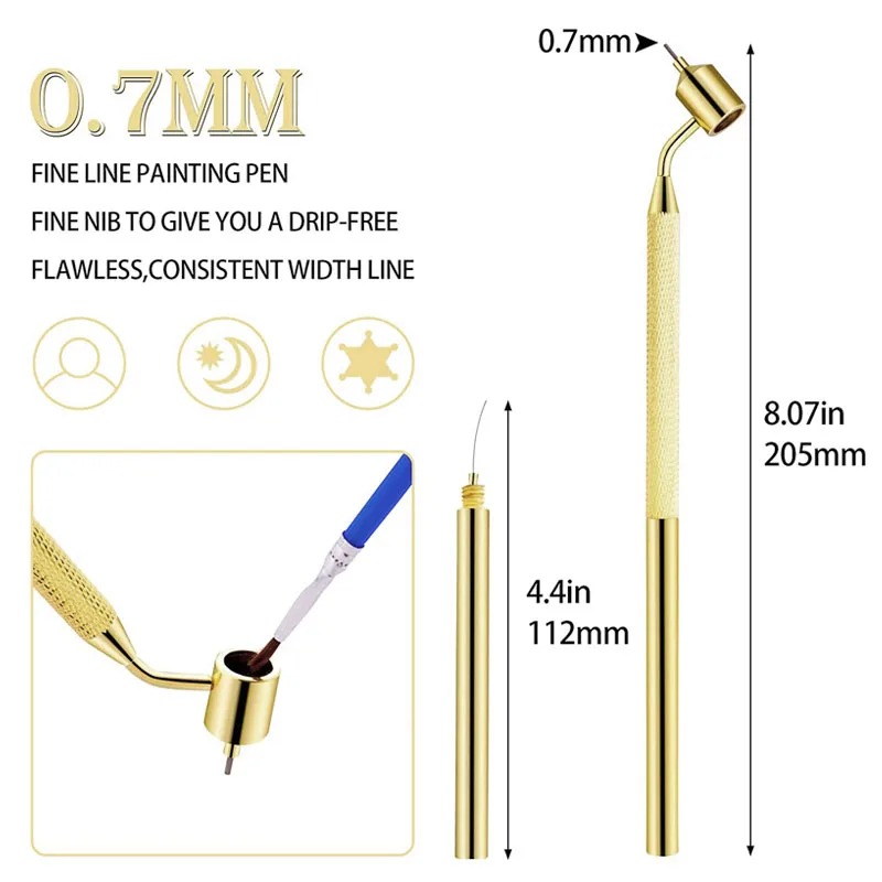 Paint Pen Art Pens Slanting Fine Line Painting Fluid Writer Aluminum Fineliners Student Sketch Portable Drawing Tools
