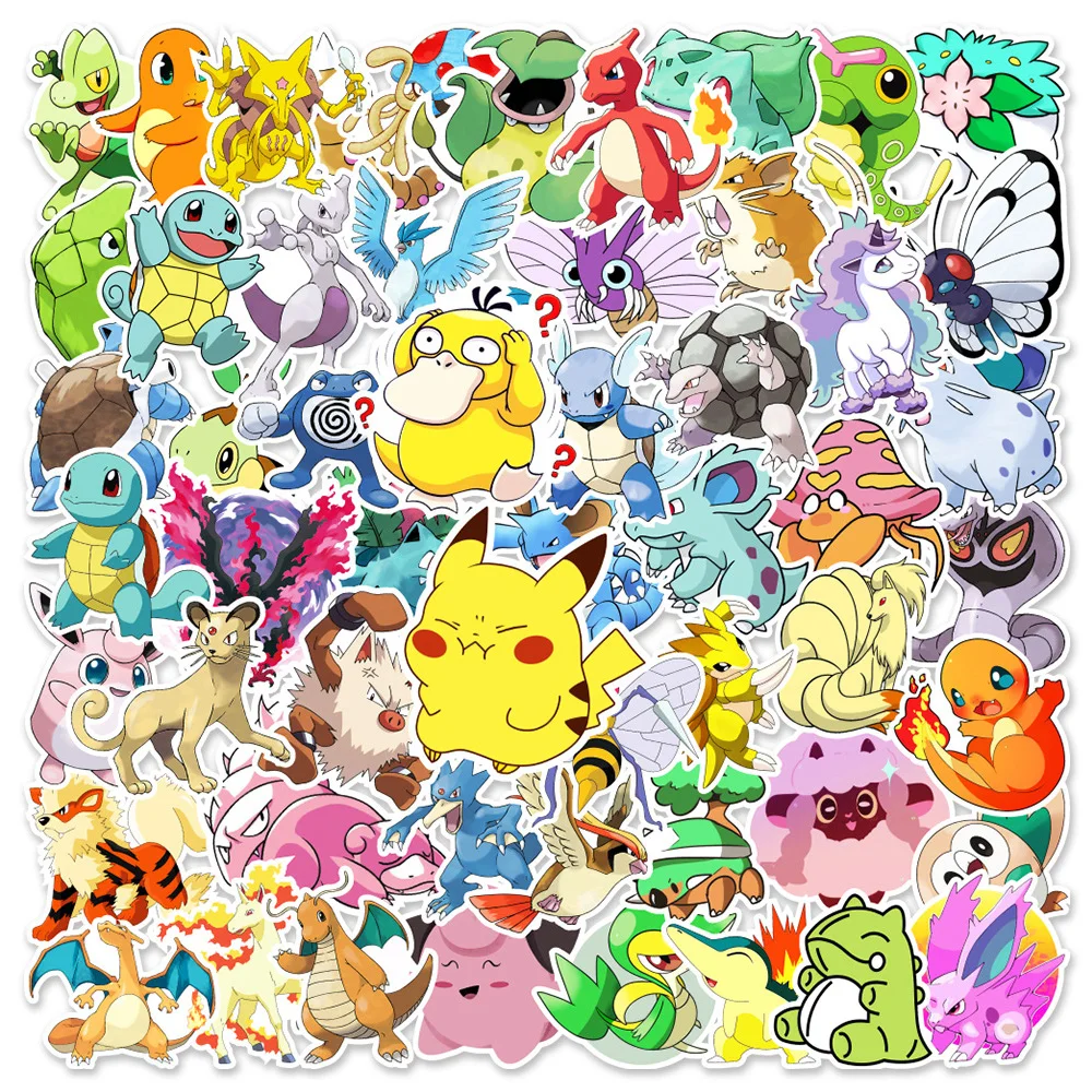 

10/30/50pcs Anime Pokemon Graffiti Stickers for Kids Toy Decorative Phone Case Laptop Car Waterproof Cute Cartoon Sticker Packs