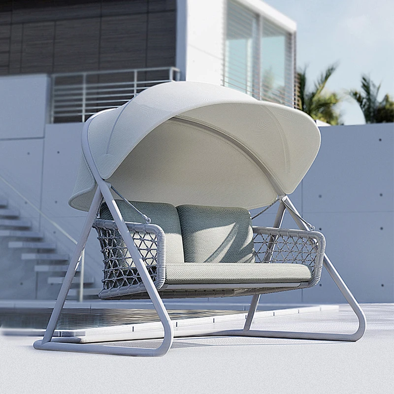 

Patio Comfortable Hanging Chair Double White Swing Outdoor Hanging Chair Hammock Garden Chaise Jardin Sitting Room Furniture