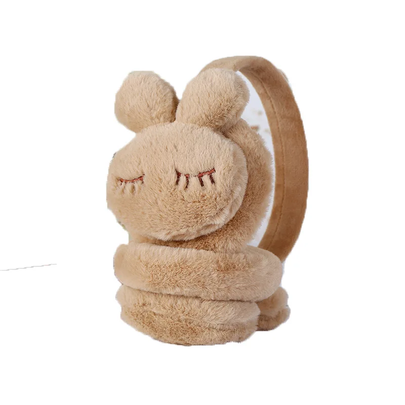 Thickened Plush Cartoon Rabbit Earmuffs Cute Solid Color Winter Warm Earmuffs Girls Children Protective Ear Warm 귀마개