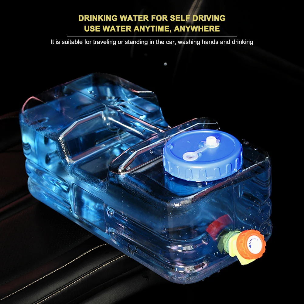 10L Drinking Water Container with Spigot Large Capacity Outdoor Water Bucket Camping Water Tank Water Kettle Camping Equipments