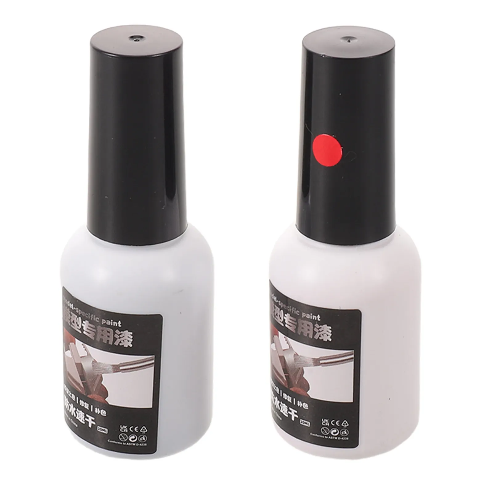 2Pcs 묘비 복원 페인트 펜 세트 오일 기반 방수 브러시 팁 마커 화강암 세라믹 묘비용 블랙 레드