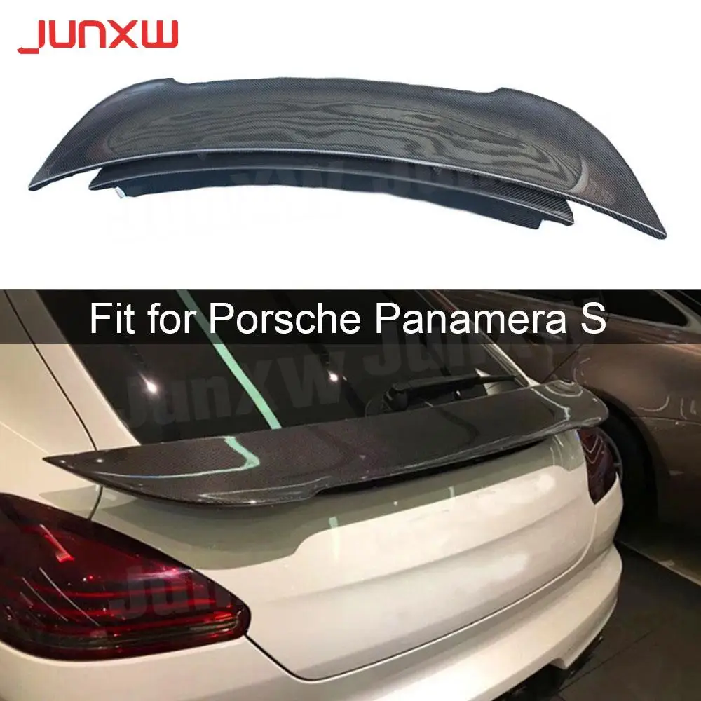 

Carbon Fiber Car Racing Rear Spoiler Boot Trunk Tail Double Wings For Porsche Panamera S 970 971 2010-2016