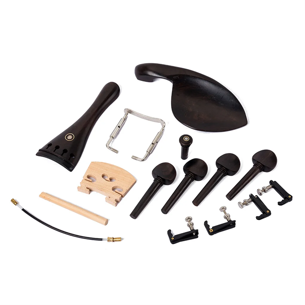

4 4 3 4 Violin Musical Instruments Tuning Pegs Tailpiece Bridge Chinrest Professional Repairing Kit for Musician