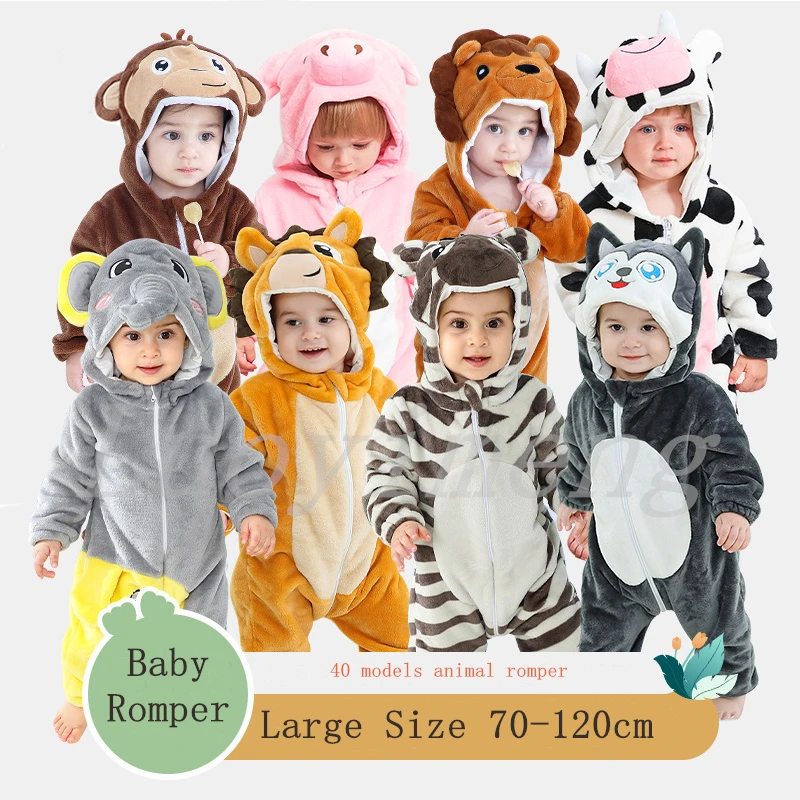 Baby Flannel Romper for Girl Boy Christmas Costume Winter Animal Unicorn Dinosaur Jumpsuit Infant Plush Pyjama Clothes Ropa Bebe 6