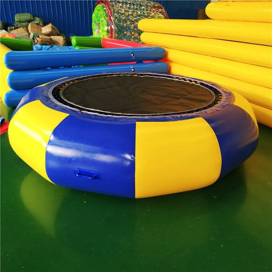 Free Shipping Diameter 2m 0.9mm PVC Inflatable Water Trampoline Water Jumping Bed Jumping Trampoline Come Free a Pump