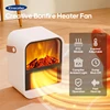 Electric Fireplace Heater Portable Warm Blower Fan Desktop Household Home 3D LED Flame Heating Stove Radiator for Living Bedroom 1