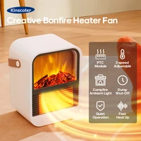 Electric Fireplace Heater Portable Warm Blower Fan Desktop Household Home 3D LED Flame Heating Stove Radiator for Living Bedroom 1