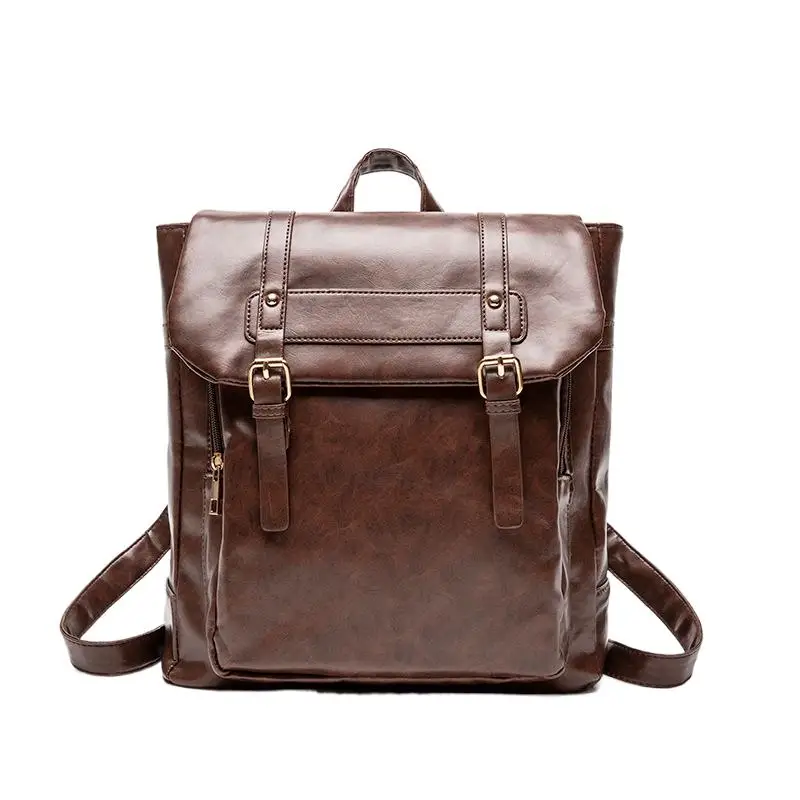 Vintage leather women's backpack fashion small Feminina travel backpack high quality school bag for girls