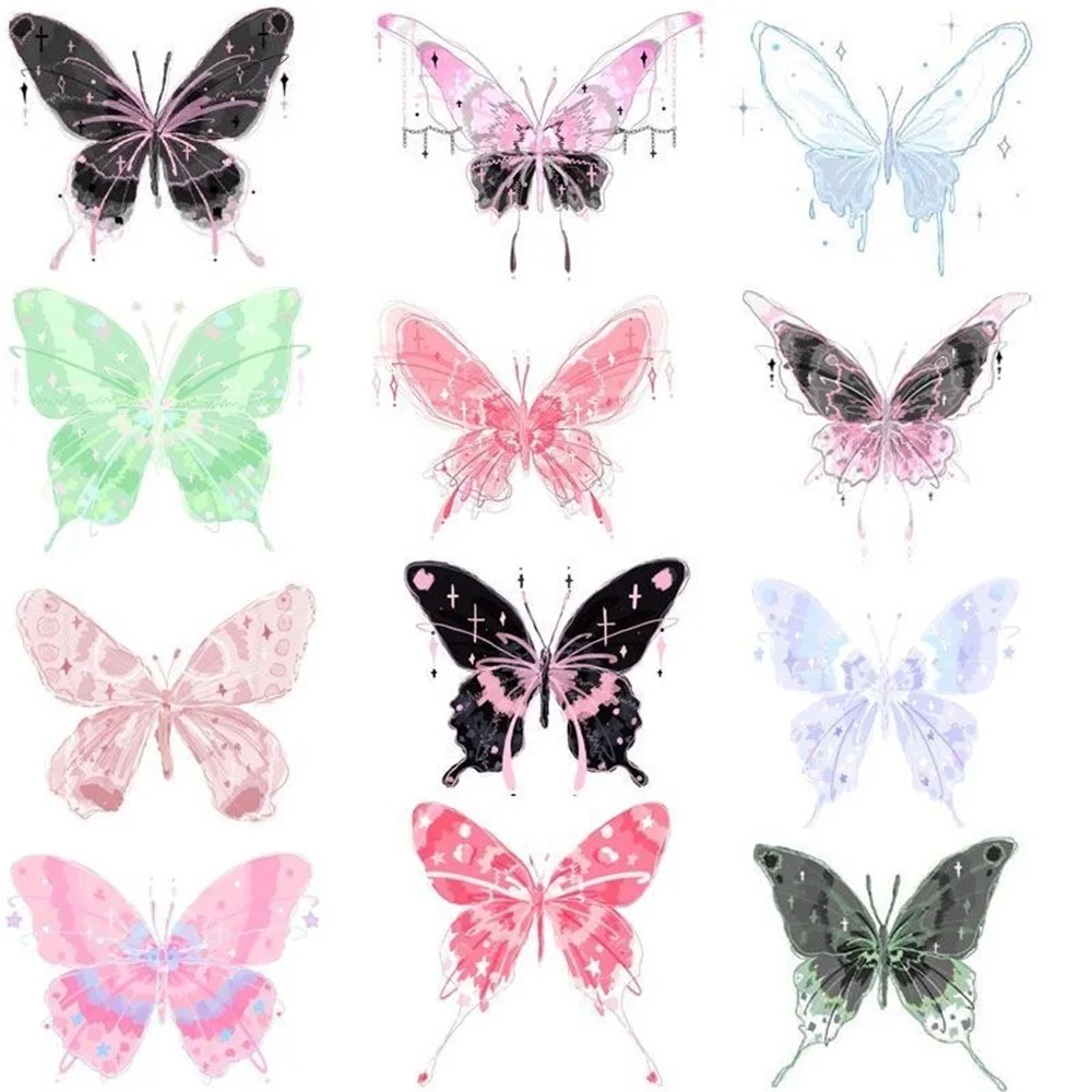 

Waterproof Butterfly Temporary Tattoo Sticker Flowers Butterfly Body Art Fake Tattoo Clavicle Leg Arm Art Female Tatoo Stickers