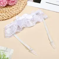 Porte-jarretelles élastique en dentelle avec nœud papillon pour la mariée, accessoires de fête cosplay, lingerie de mariage, anneau de jambe, mode sexy 4
