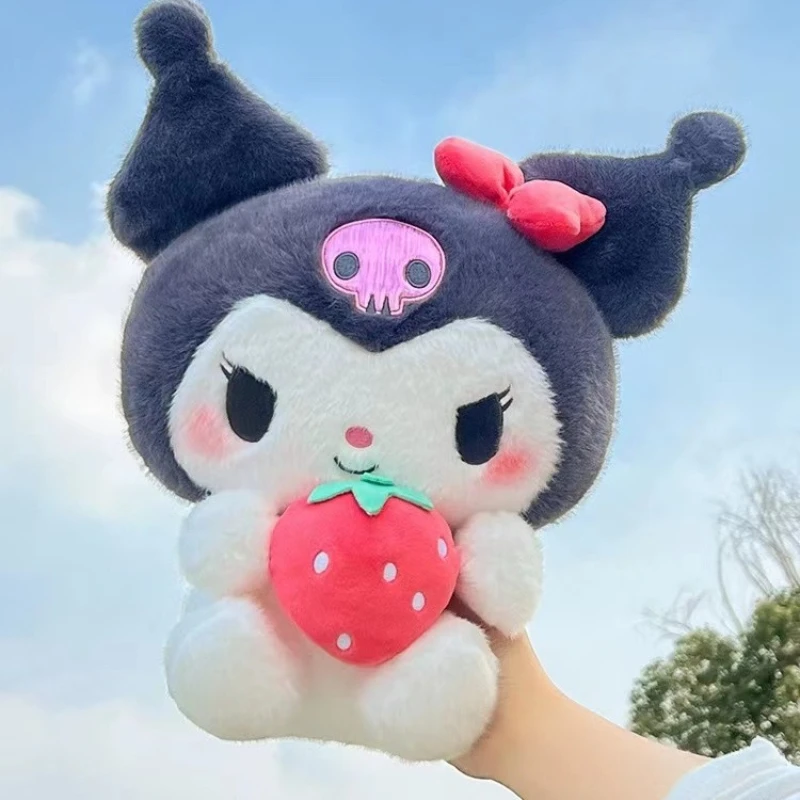 

Kawaii Sanrio плюшевые игрушки куклы мультфильм Kuromi My Melody клубника серия плюшевые подушки декор комнаты детские подарки на день рождения