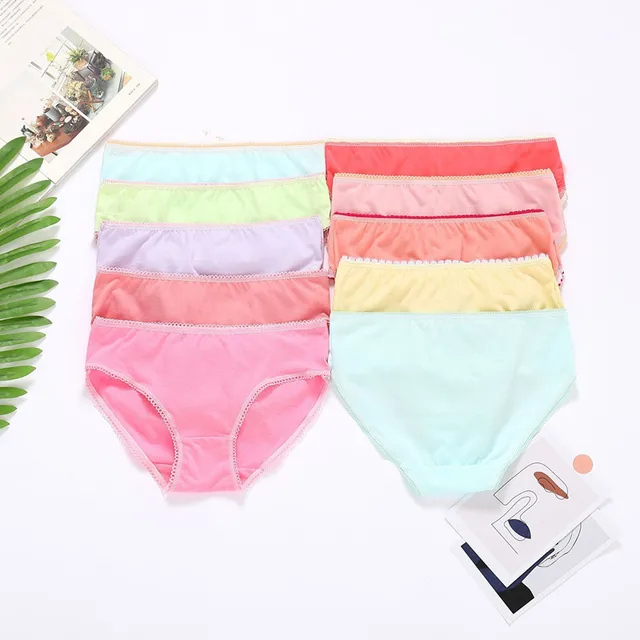 24pcs/Lot Cotton Girls Briefs Children's Underwear Triangle  Panties Kids Underpants 2-12Years 4