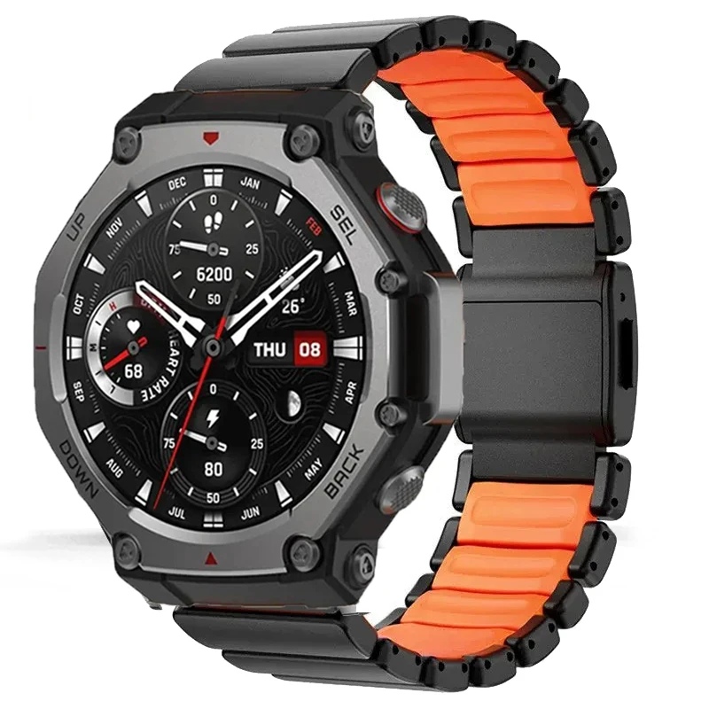 Luxury Titanium Magnetic Rubber Strap with Magnetic Buckle - Premium Watch Band Accessory