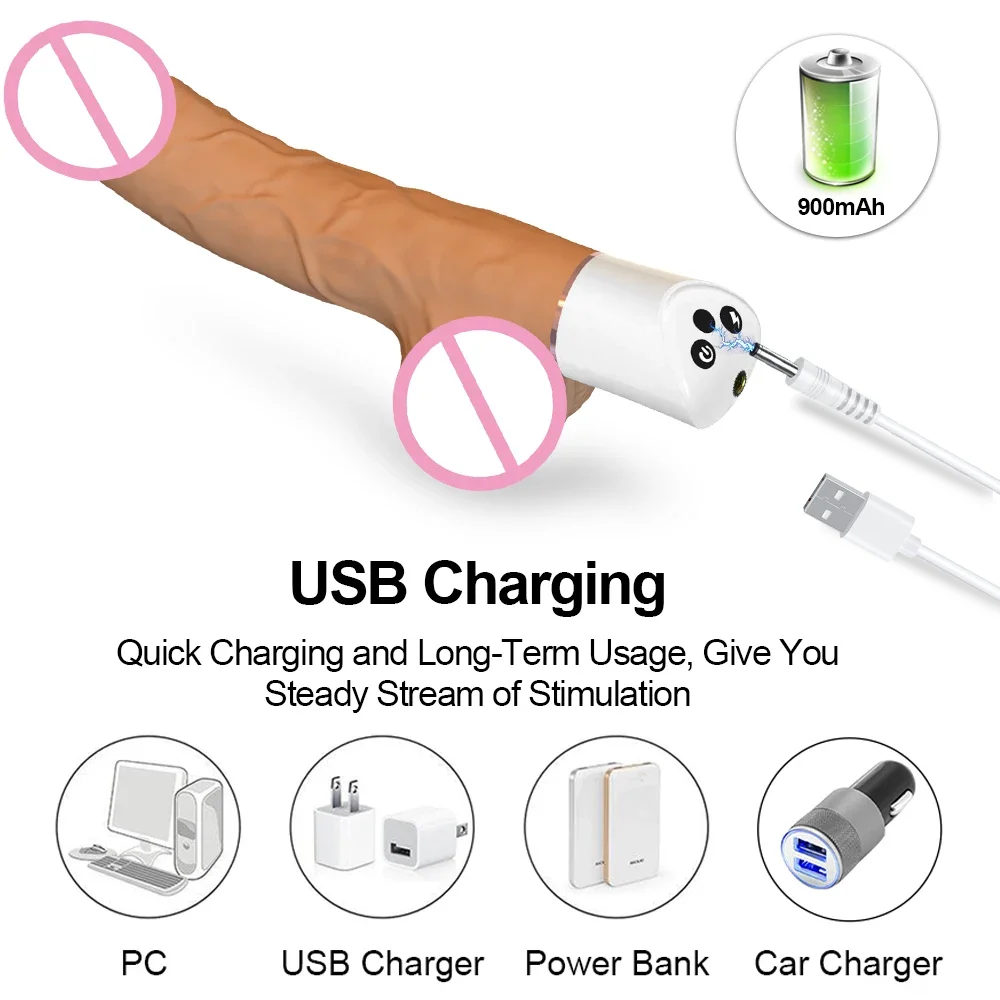 Remote Control Automatic Thrusting Heating Vibrator/Dildo