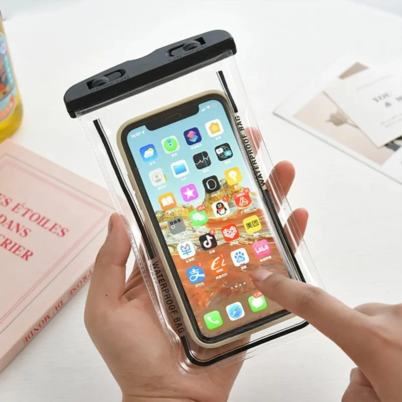 Waterproof Bag Cartoon Phone With Lanyard Air Bag Underwater Camera Touch Screen Swimming Drift Airtight