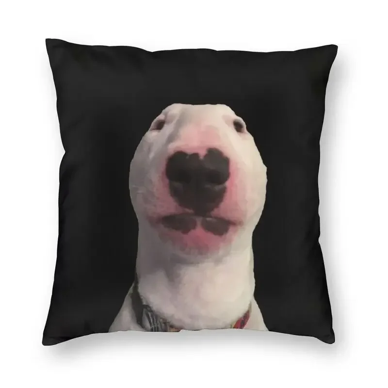 

Bull Terrier Dog Funny Meme Cushion Cover 45x45cm Home Decor Print Throw Pillow Case for Car Double Side