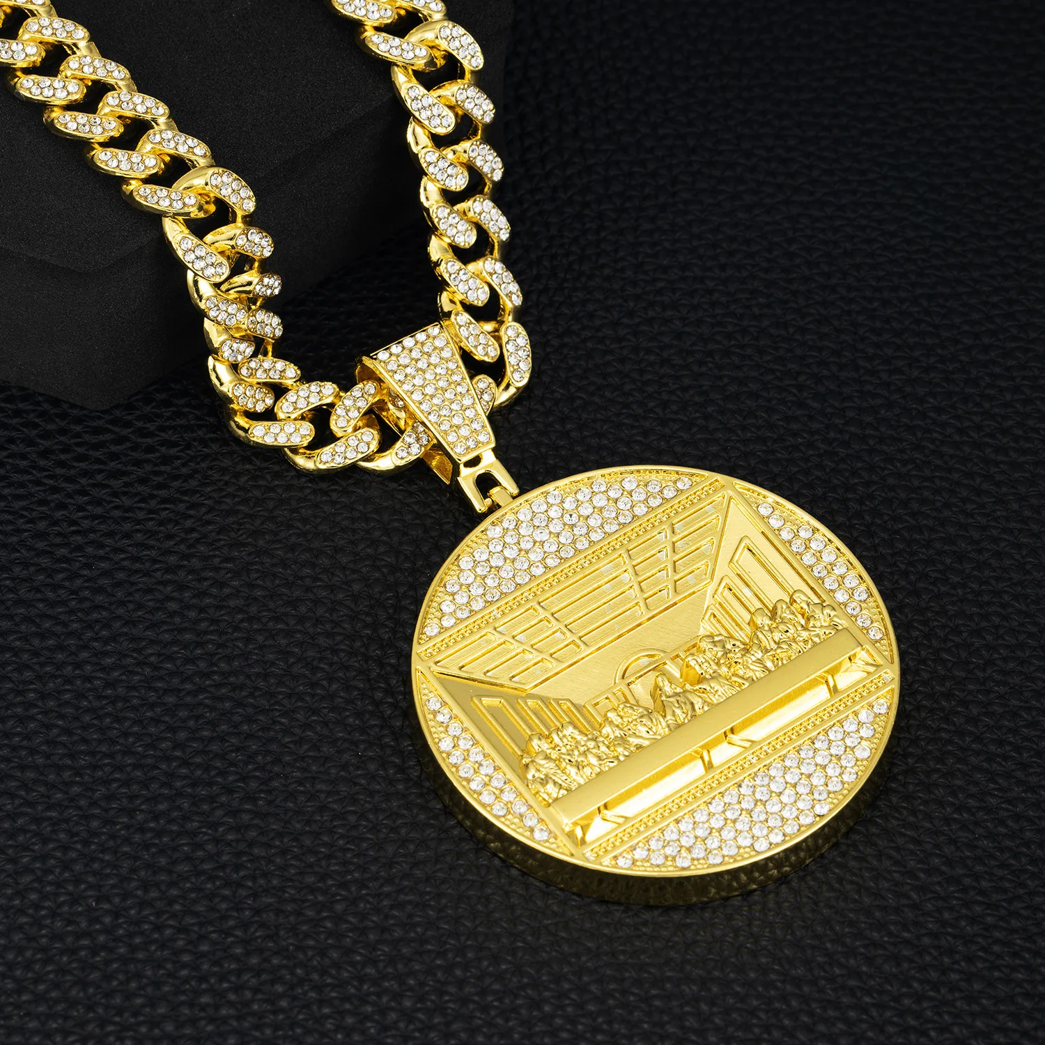 YABEME Collana Hip Hop Da Uomo, Ciondolo A Forma Di Pistola Con Zirconi - Foto 3