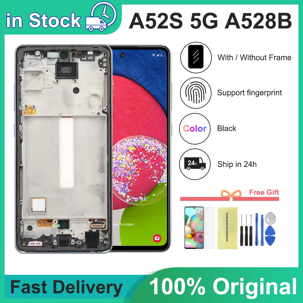 

100% Original 6.5'' Display For Samsung Galaxy A52s 5G A528B A528M A528B/DS LCD Touch Screen Digitizer Assembly Repair Parts