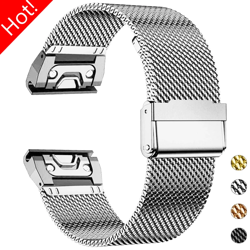 

Ремешок из нержавеющей стали для Garmin Fenix 7X 7 Pro Fenix 6X 6 5X 5Plus Tactix 7 Forerunner 965 955 Enduro Quick Fit Band, 26 мм 22 мм