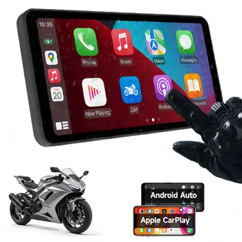 Navigatore GPS Portatile per Moto da 6 Pollici con Display Touch Screen, Wireless Carplay e Android Auto, Impermeabile IP67, Lettore Multimediale