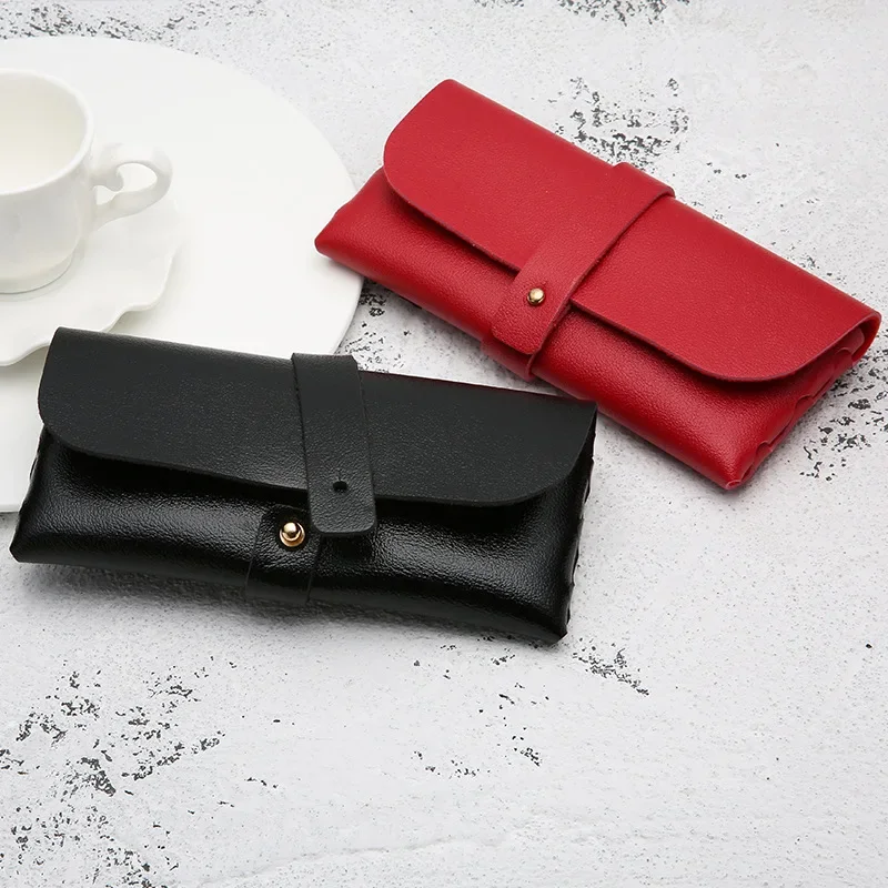 1PC Fashion Men Women Portable Glasses Case Magnetic PU Leather Fold-able Sunglasses Eyeglass Box Holder Eyewear Accessories