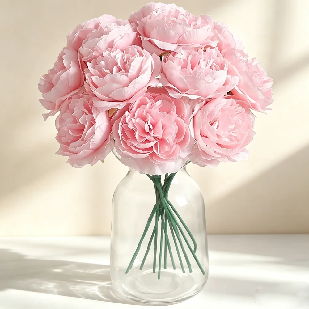 6 Stück künstliche Blumen, Blumenstrauß, 20 cm, künstliche Seidenblumen, Bündel für Zuhause, Raumdekoration, Hochzeitsdekoration, Vase, Ornament, Zubehör