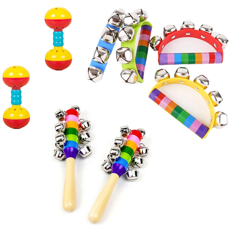 

Wooden Colourful Hand Rattles Rainbow Cross Rattles Baby Young 0-1-3 Years Early Childhood Musical Instrument Educational Toys