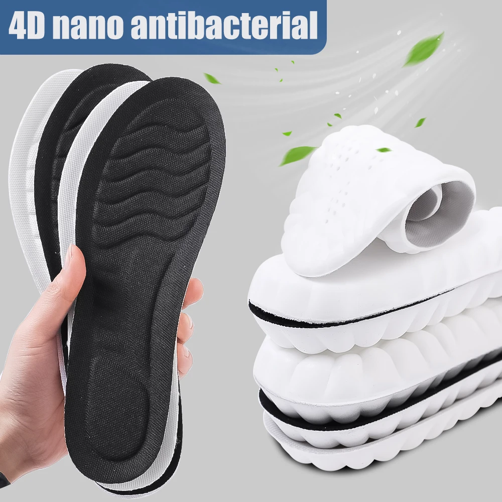 Soft Latex Sport Insoles High Elasticity Shoe Pads Breathable Deodorant Shock Absorption Cushion Arch Support Insole Men Women orthopedic insoles,shoe inserts