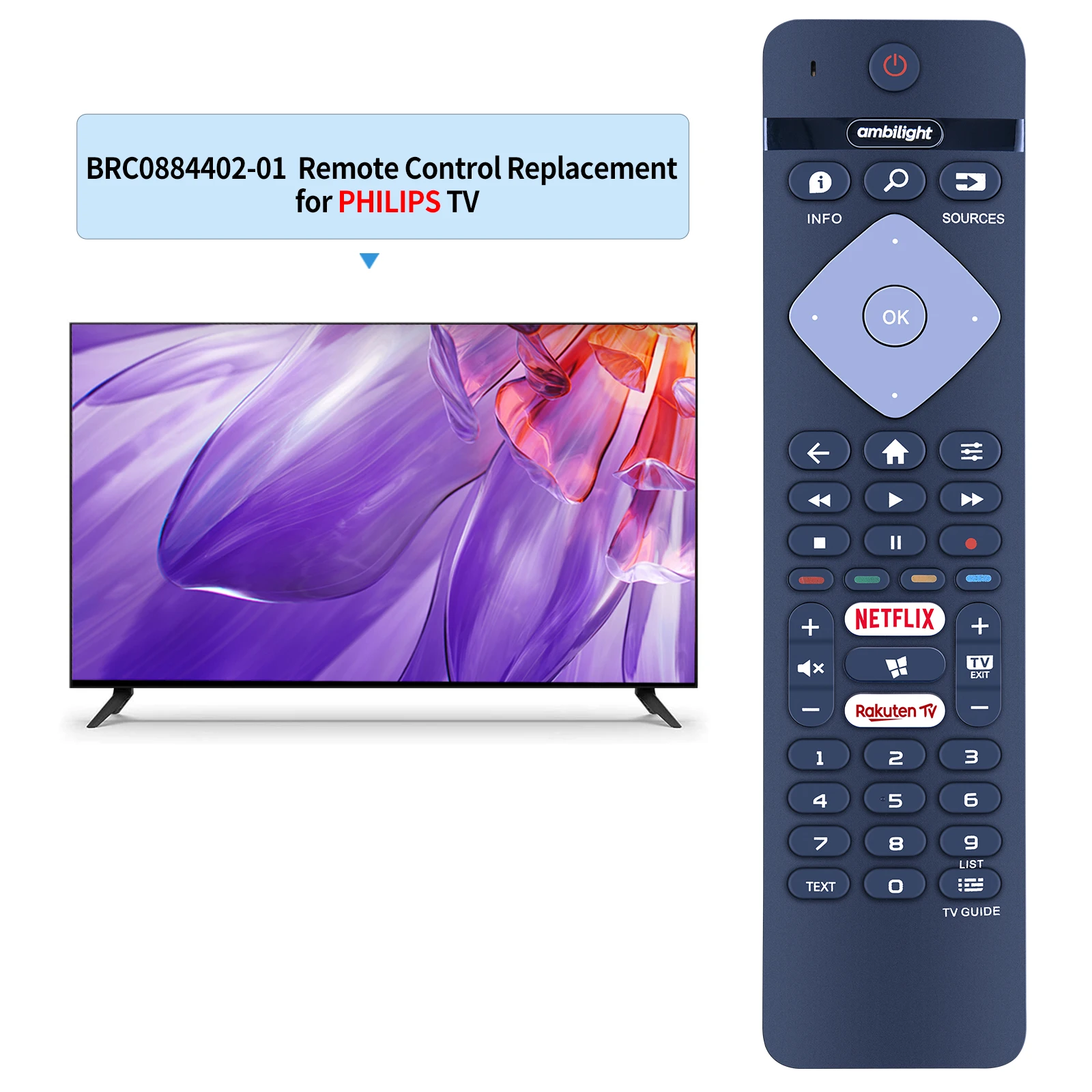 Mando a distancia para TV por voz, Ambilight para Philips 8500 8506 pus85  Series 43PUS8506 58PUS8506 UHD LED Android TV con 3 caras - AliExpress